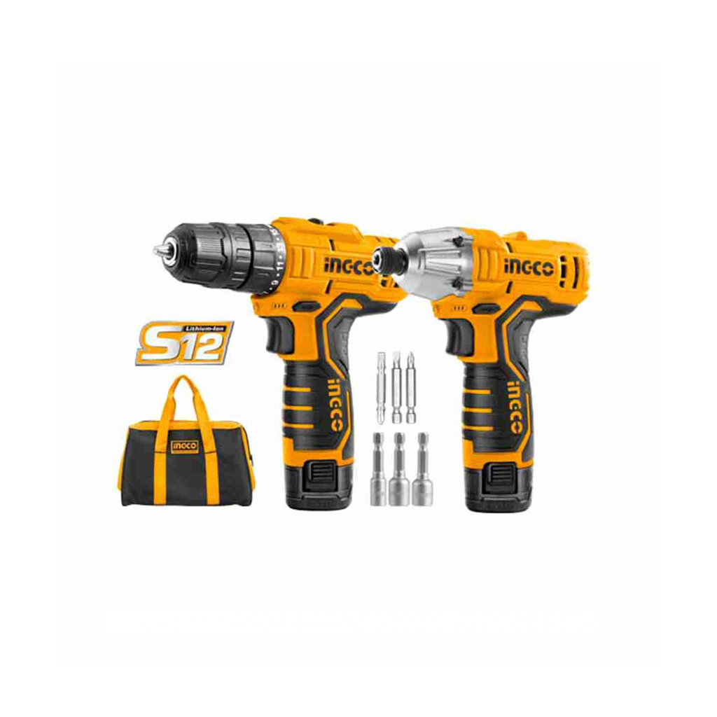 Ingco Lithium-Ion Cordless 2-Pc. Combo Kit - 12V