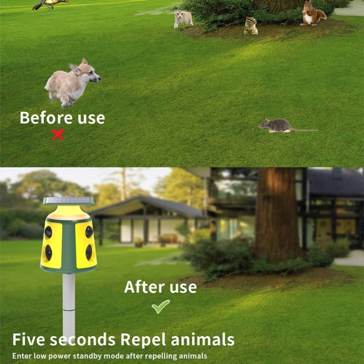 Buy 360⁰ Solar Charging Ultrasound Animal Repeller - Box Size: 11.511.514 Cm online on Qetaat.com