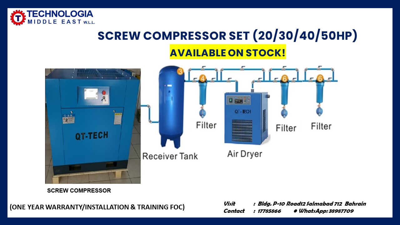 QT 30A Screw Compressor set 30Hp with Air dryer, Air tank, 3filters