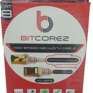 Bitcorez UTP CAT 8 Patch Cords PVC White (3M)