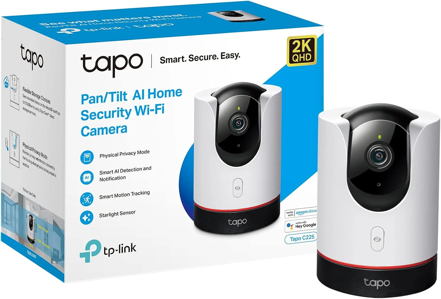 TP-Link PAN/TILT Security WIFI Camera 2K QHD(TAPO C225)